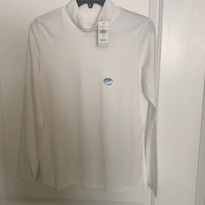 NWT LL Bean  White Standup Neck Small Regular